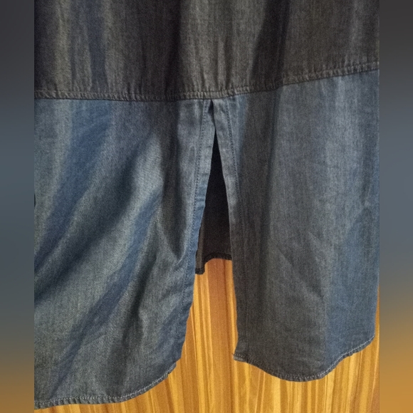 A.N.A. A New Approach Denim Patchwork Burron Down - Picture 5 of 7